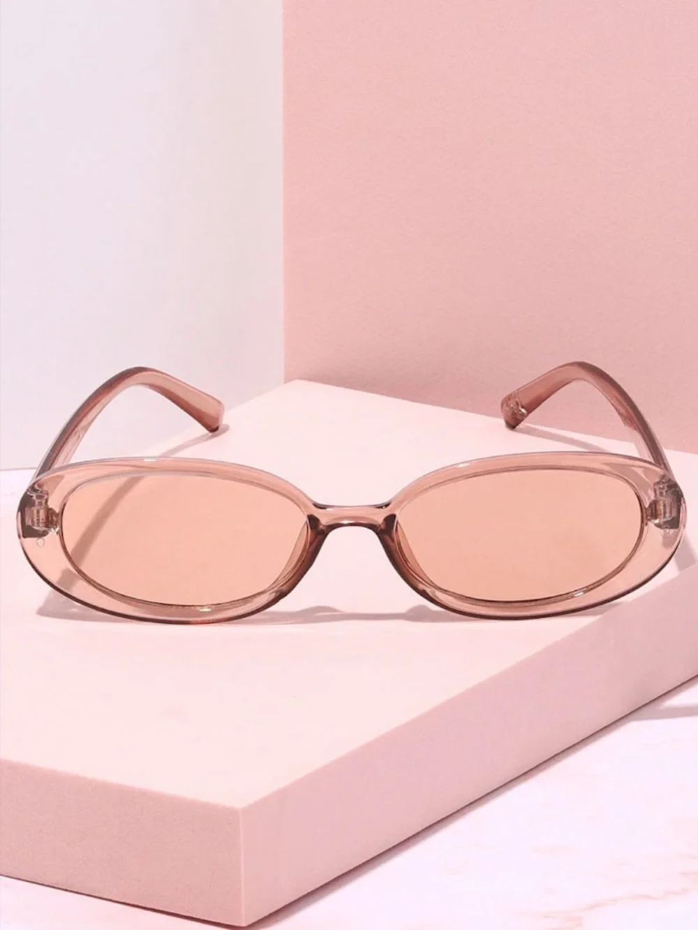 mure + grand Hamptons Cottage Slim Oval Frame Sunglasses Color: Blush